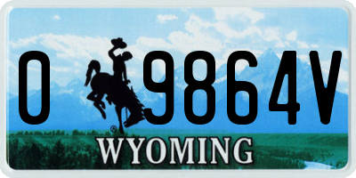 WY license plate 09864V