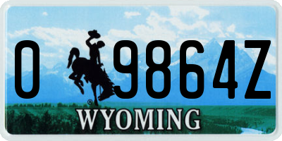 WY license plate 09864Z