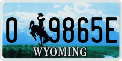 WY license plate 09865E