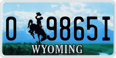 WY license plate 09865I