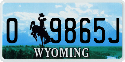 WY license plate 09865J