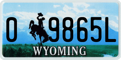 WY license plate 09865L