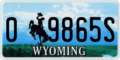 WY license plate 09865S