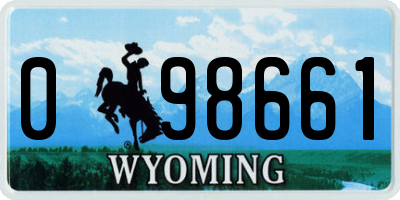 WY license plate 098661