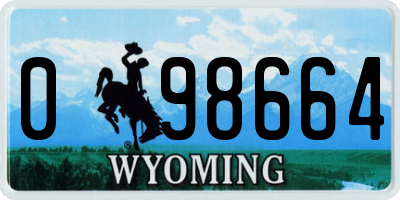 WY license plate 098664