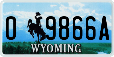 WY license plate 09866A