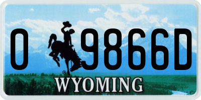 WY license plate 09866D