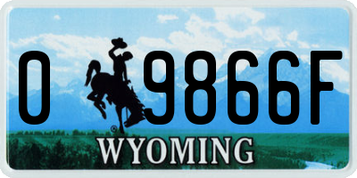 WY license plate 09866F