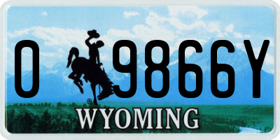 WY license plate 09866Y