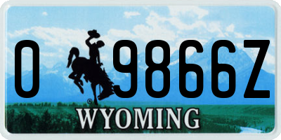 WY license plate 09866Z
