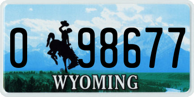 WY license plate 098677