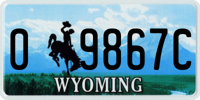 WY license plate 09867C