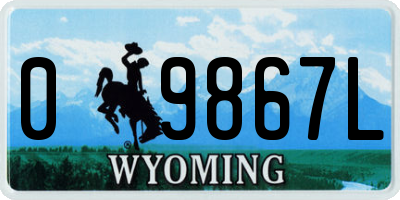 WY license plate 09867L