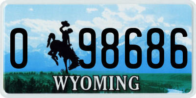WY license plate 098686