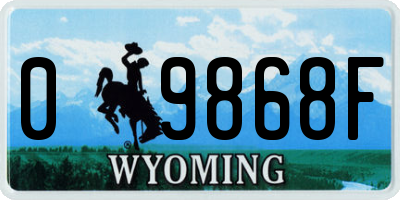 WY license plate 09868F