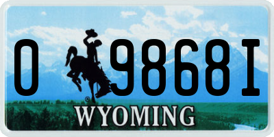 WY license plate 09868I