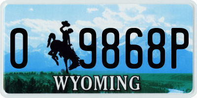 WY license plate 09868P