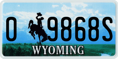 WY license plate 09868S