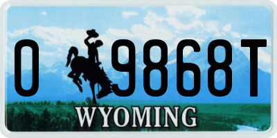 WY license plate 09868T