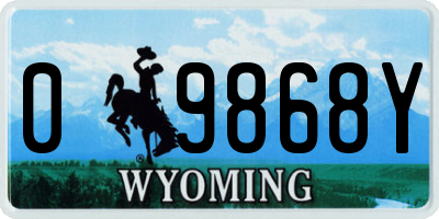 WY license plate 09868Y