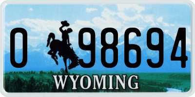 WY license plate 098694