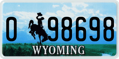 WY license plate 098698