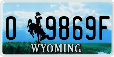 WY license plate 09869F