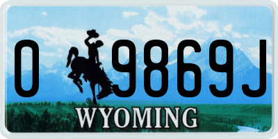 WY license plate 09869J
