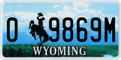 WY license plate 09869M