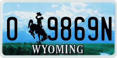 WY license plate 09869N