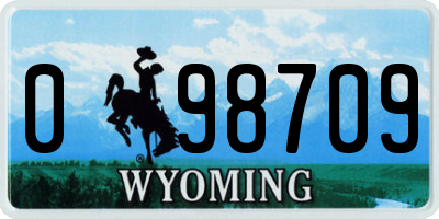 WY license plate 098709