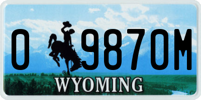 WY license plate 09870M