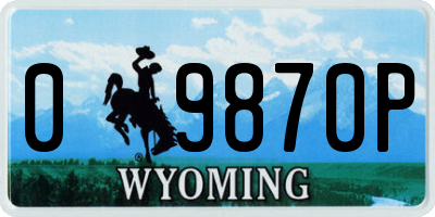 WY license plate 09870P