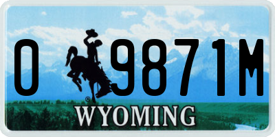 WY license plate 09871M
