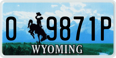 WY license plate 09871P