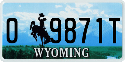 WY license plate 09871T