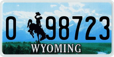 WY license plate 098723