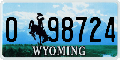 WY license plate 098724