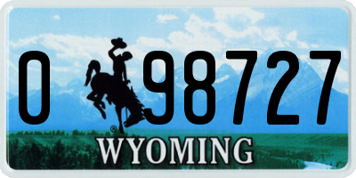 WY license plate 098727