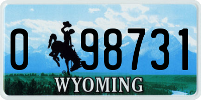 WY license plate 098731