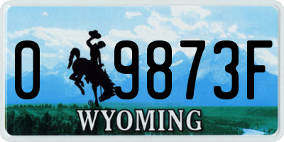 WY license plate 09873F