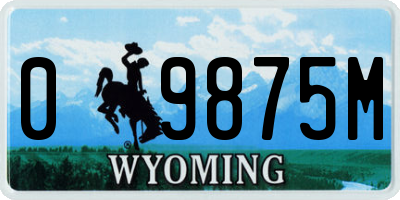 WY license plate 09875M