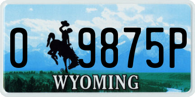 WY license plate 09875P