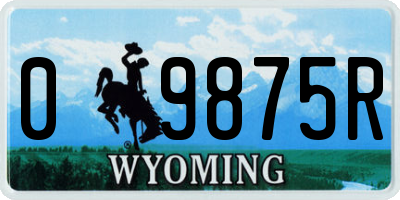 WY license plate 09875R