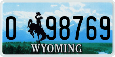 WY license plate 098769