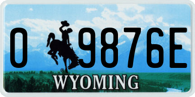 WY license plate 09876E