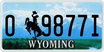 WY license plate 09877I