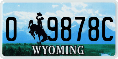WY license plate 09878C