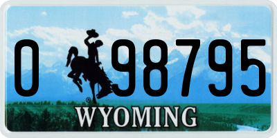 WY license plate 098795