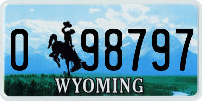 WY license plate 098797